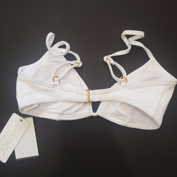 L*Space LSPACE Ribbed Helena Bikini Top Women's Size Small White Adjustable NWT - Picture 15 of 15